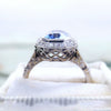 Ladies Copper Long Hexagon Geometric Style Ring With Zircon