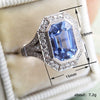 Ladies Copper Long Hexagon Geometric Style Ring With Zircon