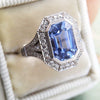 Ladies Copper Long Hexagon Geometric Style Ring With Zircon