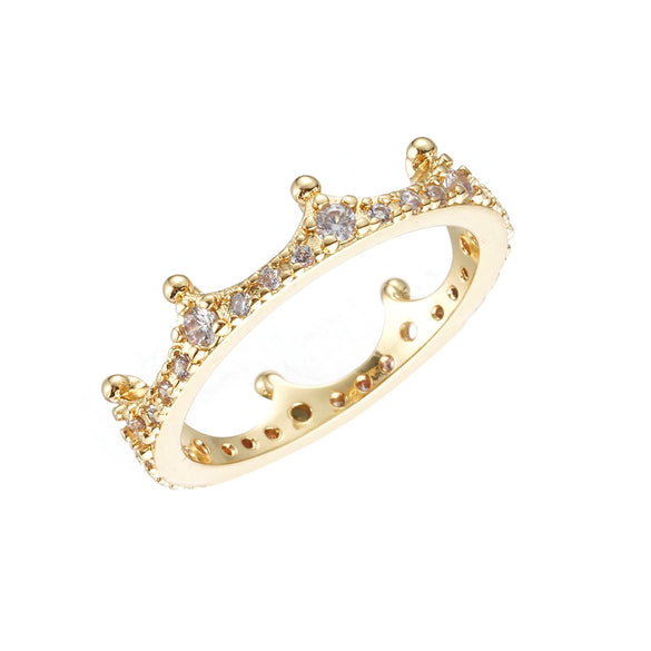 Ladies Copper Magic Crown Zircon Ring Electroplated Jewelry