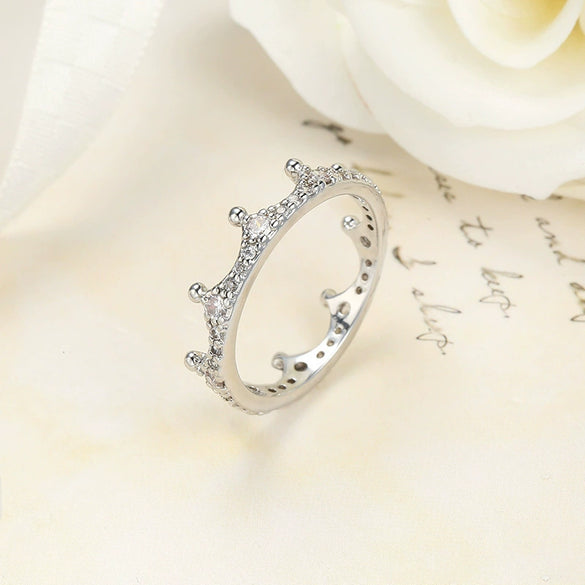 Ladies Copper Magic Crown Zircon Ring Electroplated Jewelry