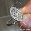 Ladies Copper Microinlaid Zircon Horseeyeshaped Geometric Wedding Engagement Ring