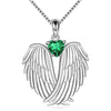 Ladies Copper Mixed Gem Inlay Angel Wings Zircon Necklace With Box Chain And Electroplating Treatment