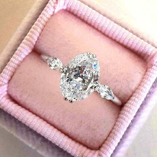 Ladies Copper Oval Zircon Geometric Wedding Engagement Ring
