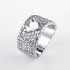 Ladies Copper Ring Fashion Accessories Autumn New Exquisite Hollow Love Shape Inlaid Zircon With Geometric Pattern And Electroplating Treatment