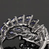 Ladies Copper Ring With Carved Shape Microinlaid Zircon And Leaf Pattern
