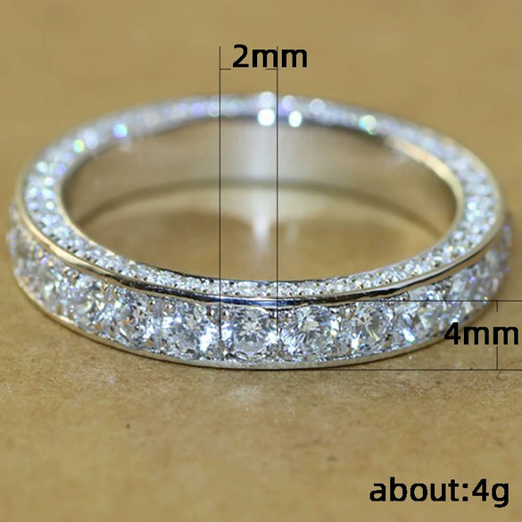 Ladies Copper Ring With Geometric Micro Inlaid Zircon