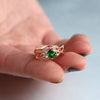 Ladies Copper Ring With Simulated Square Zircon And Geometric Pattern Jewelry