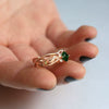 Ladies Copper Ring With Simulated Square Zircon And Geometric Pattern Jewelry
