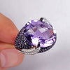 Ladies Copper Ring With Wild Purple Zircon And Geometric Design