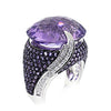 Ladies Copper Ring With Wild Purple Zircon And Geometric Design