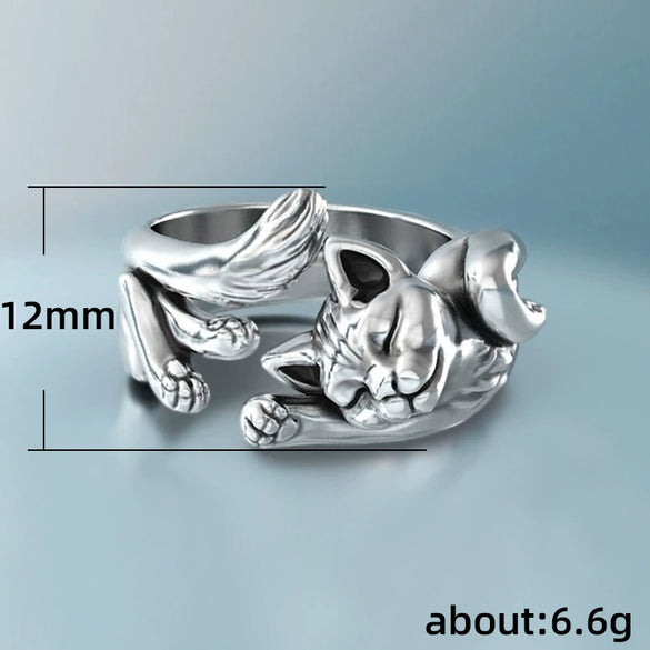 Ladies Copper Silverplated Kitten Ring Wholesale