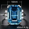 Ladies Copper Square Geometric Zircon Ring Jewelry