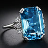 Ladies Copper Square Geometric Zircon Ring Jewelry