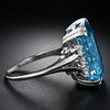 Ladies Copper Square Geometric Zircon Ring Jewelry