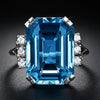 Ladies Copper Square Geometric Zircon Ring Jewelry