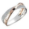 Ladies Copper Zircon Geometric X Shaped Ring Jewelry