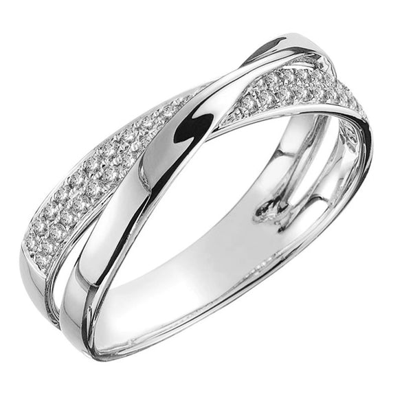 Ladies Copper Zircon Geometric X Shaped Ring Jewelry