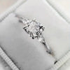 Ladies Copper Zircon Micro Inlay Four Claw Ring With Geometric Style