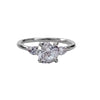 Ladies Copper Zircon Micro Inlay Four Claw Ring With Geometric Style