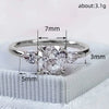 Ladies Copper Zircon Micro Inlay Four Claw Ring With Geometric Style