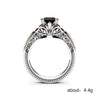 Ladies Copper Zircon Ring With Geometric Design And Exquisite Hollow Style