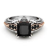 Ladies Copper Zircon Ring With Geometric Design And Exquisite Hollow Style