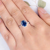 Ladies Copper Zircon Ring With Geometric Design And Sapphire Blue Color