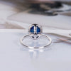 Ladies Copper Zircon Ring With Geometric Design And Sapphire Blue Color