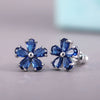 Ladies Earrings Copper Zircon Small Flower Style