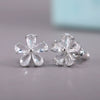 Ladies Earrings Copper Zircon Small Flower Style