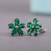 Ladies Earrings Copper Zircon Small Flower Style