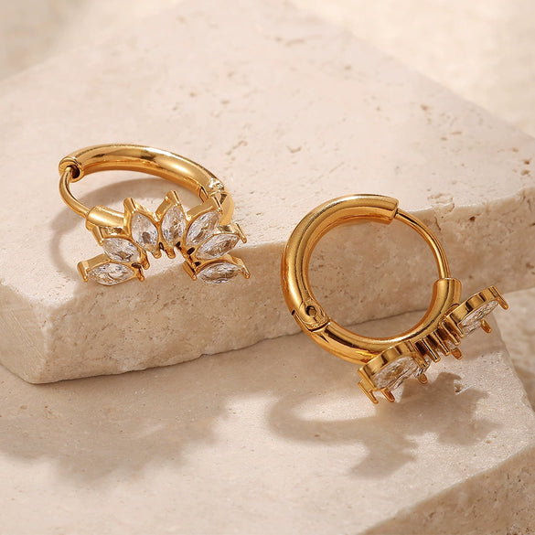 Ladies Earrings 316L Stainless Steel Geometric Electroplating