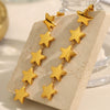 Ladies Earrings 316L Stainless Steel Geometric Style Electroplating Small Star Design Retro Jewelry