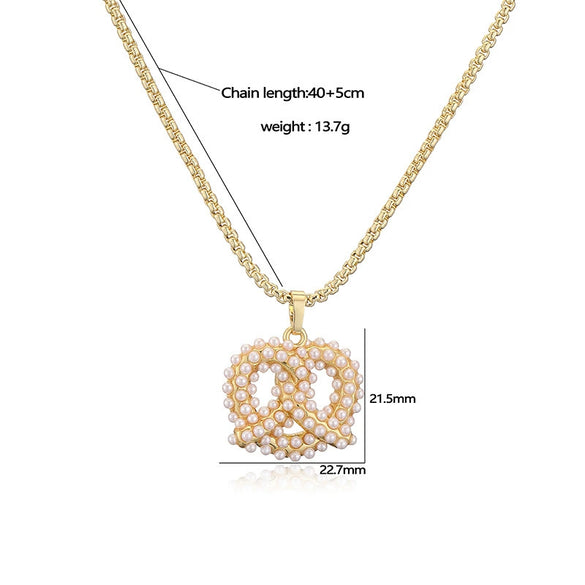 Ladies Elegant Copper Jewelry Inlaid With Pearls Featuring Cross Crown Roman Numerals Pattern For Earrings And Necklace