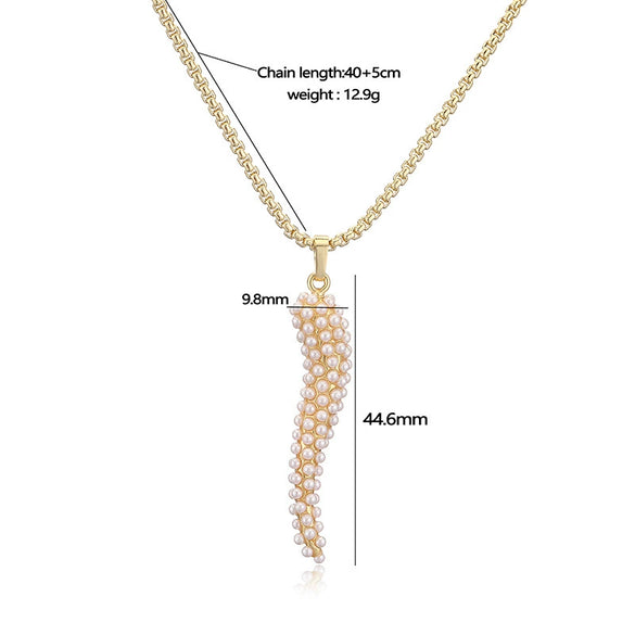 Ladies Elegant Copper Jewelry Inlaid With Pearls Featuring Cross Crown Roman Numerals Pattern For Earrings And Necklace