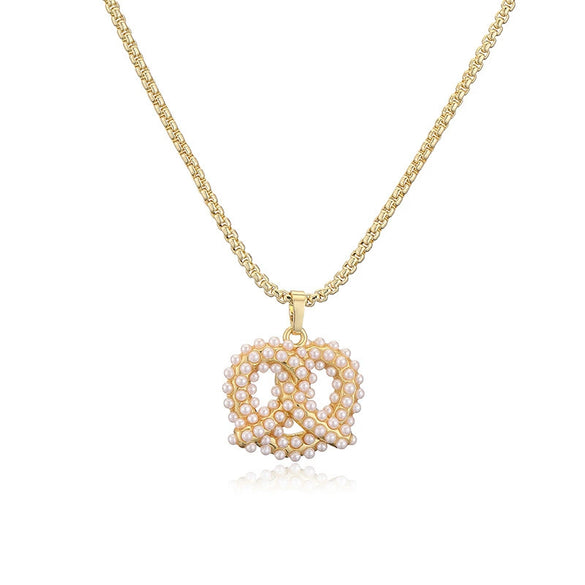 Ladies Elegant Copper Jewelry Inlaid With Pearls Featuring Cross Crown Roman Numerals Pattern For Earrings And Necklace