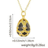 Ladies Elegant Retro Diamond Water Drop Hollow Egg Pendant Necklace Copper 18K Gold Plated Jewelry With Electroplating Dripping Oil