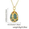 Ladies Elegant Retro Diamond Water Drop Hollow Egg Pendant Necklace Copper 18K Gold Plated Jewelry With Electroplating Dripping Oil