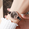 Ladies Fashion Alloy Ceramic Quartz Watch With Steel Band And Round Dial