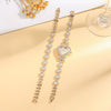 Ladies Fashion Alloy Heart Shape Dial Watch Bracelet