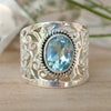 Ladies Fashion Alloy Ring With Flower Leaves Geometric Design And Zircon Treatment