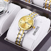 Ladies Fashion Business Diamond Waterproof Luminous Quartz Watch With Round Dial And Alloy Strap And Case