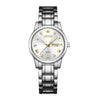 Ladies Fashion Business Diamond Waterproof Luminous Quartz Watch With Round Dial And Alloy Strap And Case