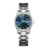 Ladies Fashion Business Diamond Waterproof Luminous Quartz Watch With Round Dial And Alloy Strap And Case