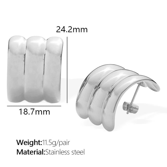 Ladies Fashion Exquisite 316L Stainless Steel Electroplated Earrings