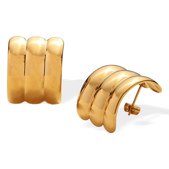 Ladies Fashion Exquisite 316L Stainless Steel Electroplated Earrings