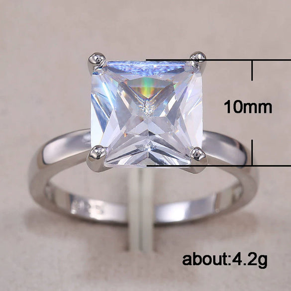 Ladies Fashion Geometric Copper Diamond Ring With Zircon
