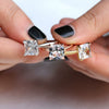 Ladies Fashion Geometric Copper Diamond Ring With Zircon