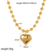 Ladies Fashion Heart Shape Titanium Steel Pendant Necklace With Ball Chain And Electroplating